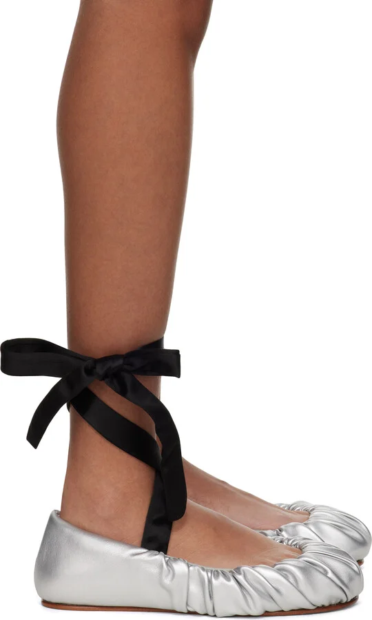 YUME YUME Silver Padded Ballerina Flats