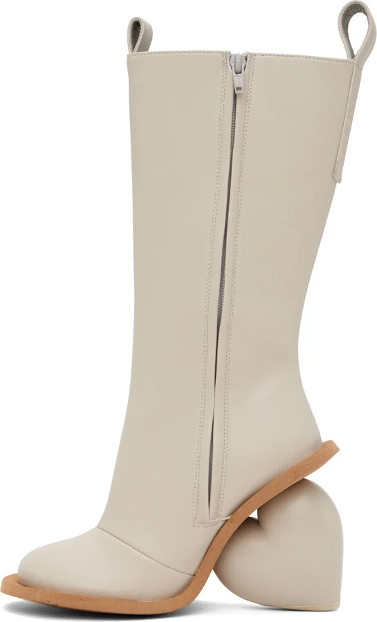 YUME YUME SSENSE Exclusive Beige Love Boots - Image 3