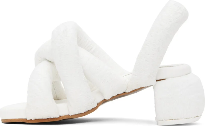 YUME YUME White Sausage Heeled Sandals - Image 3
