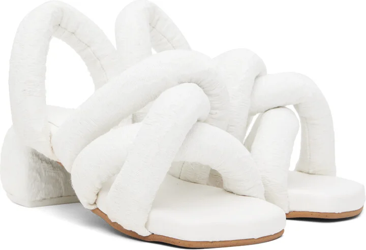 YUME YUME White Sausage Heeled Sandals - Image 4