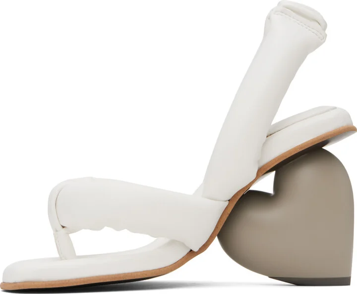 YUME YUME White & Taupe Love Heeled Sandals - Image 3