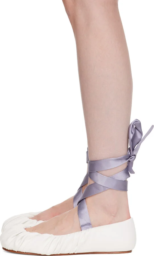 YUME YUME White Vegan Leather Ballerina Flats - Image 3