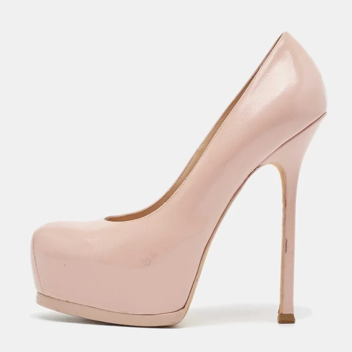 Yves Saint Laurent Pink Leather Tribtoo Pumps Size 38