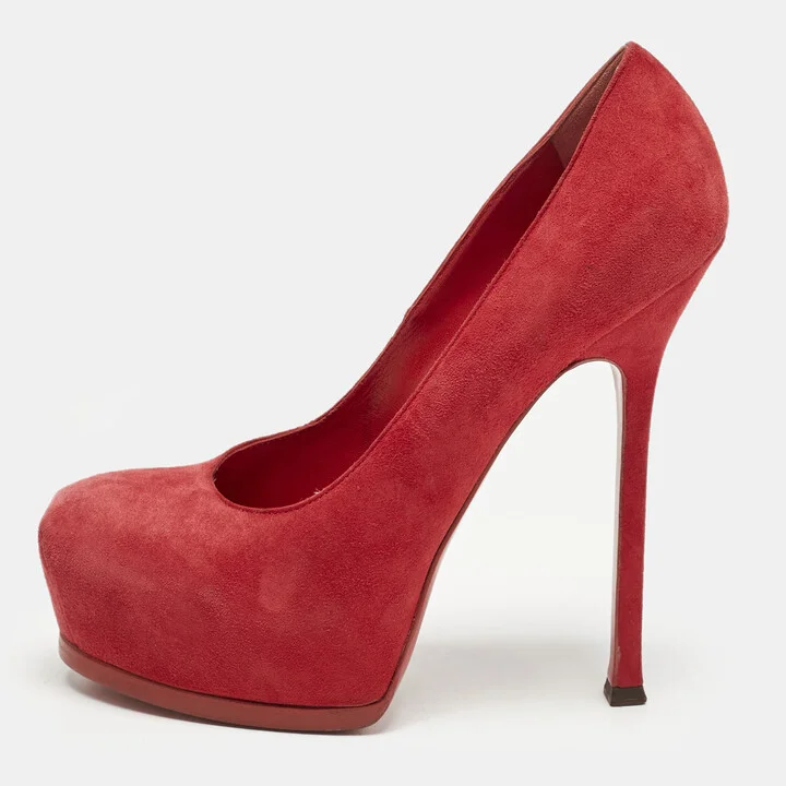 Yves Saint Laurent Red Tribtoo Platform Pumps Size 38.5