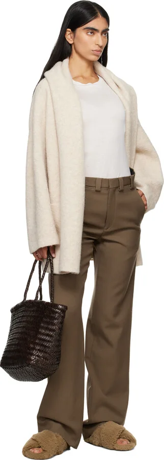 Yves Salomon Tan Curly Merino Slippers - Image 5