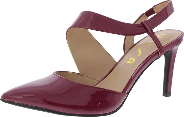 YVONNA Womens Patent Leather Slip On Heels