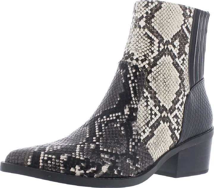 Zada Womens Faux Leather Snake Print Booties