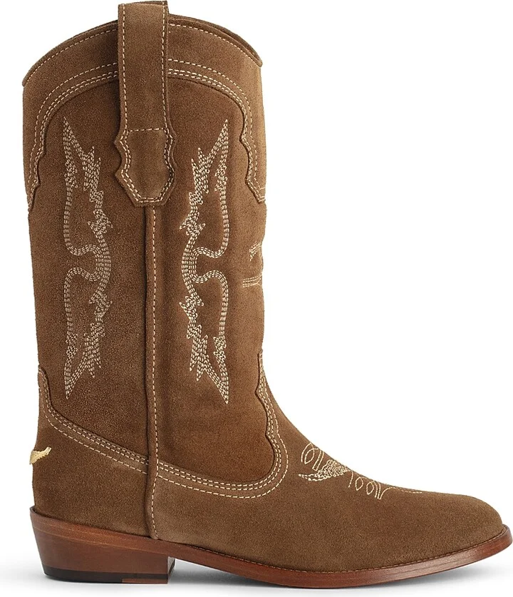 Zadig & Voltaire Women's Tex Almond Toe Western Boots