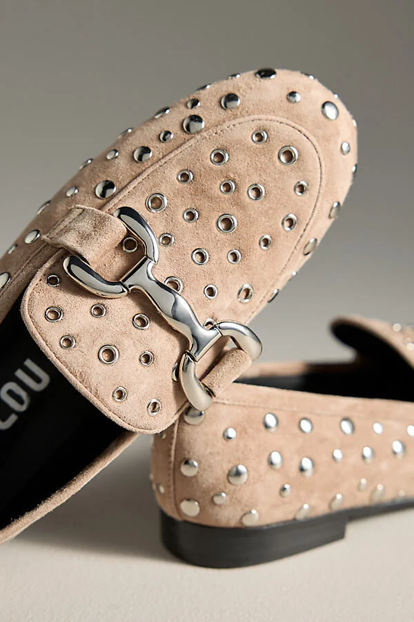Zagreb Suede Studded Loafers - Image 3