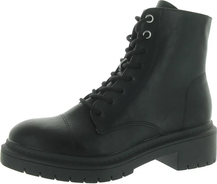 Zahara Womens Zip Up Lug Sole Combat & Lace-Up Boots