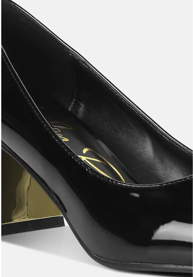 Zaila Metallic Accent Block Heel Pumps - Image 3