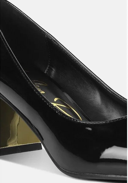 Zaila Metallic Accent Block Heel Pumps Women - Image 2