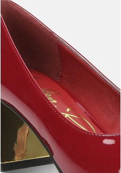 Zaila Metallic Accent Block Heel Pumps Women - Image 4