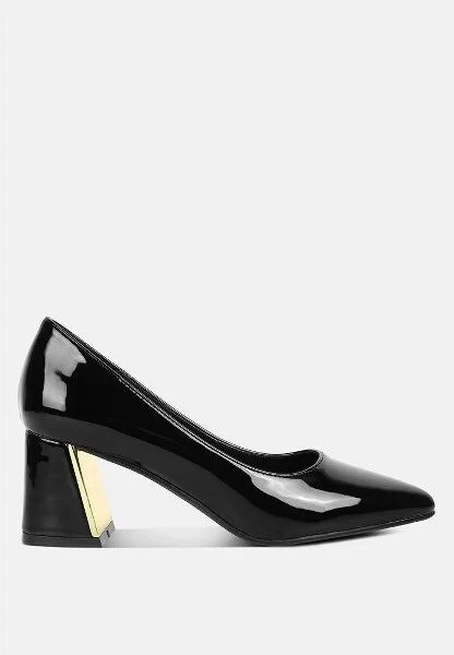 Zaila Metallic Accent Block Heel Pumps Women