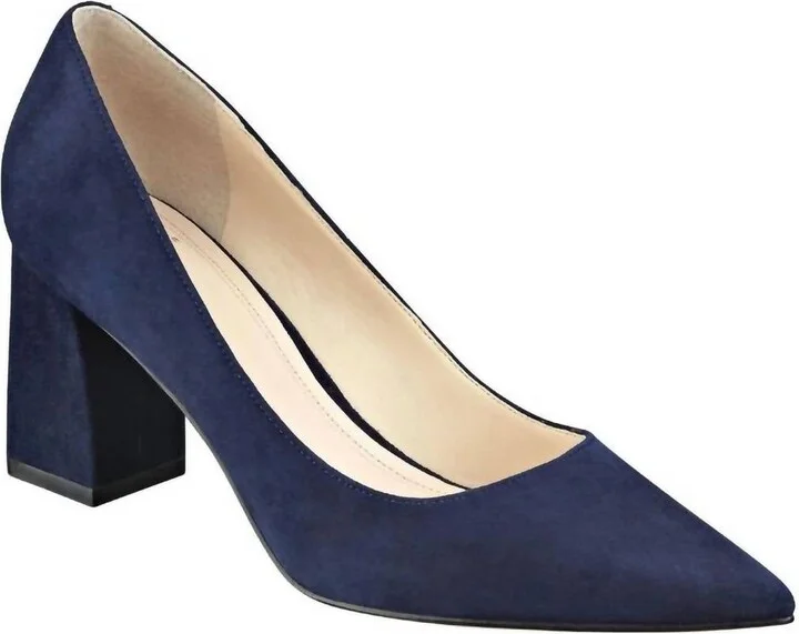 Zala Block Heel Pump In Blue