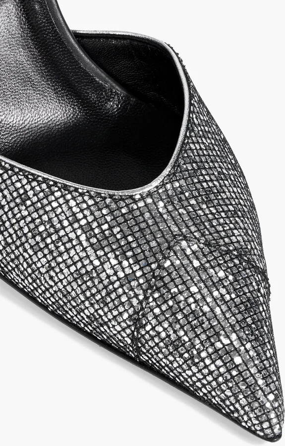 Zania glittered leather pumps - Image 4