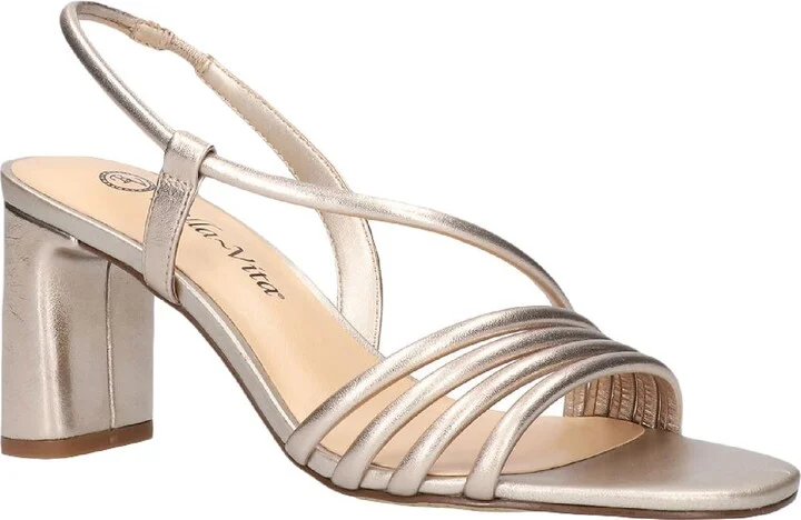 Zariah Womens Leather Metallic Dress Sandals
