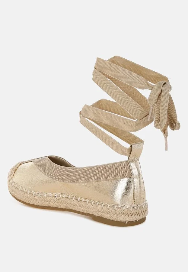 Zayal Metallic Detachable Lace Espadrilles - Image 3