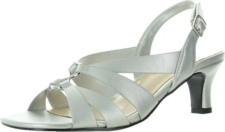 ZAZIE Womens Comfort Insole Faux Leather Kitten Heels