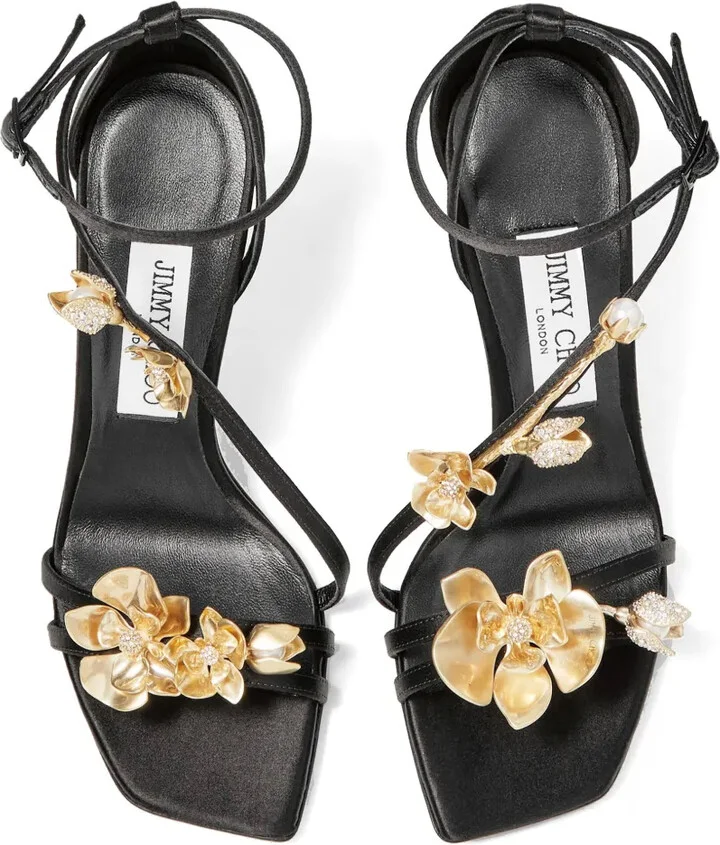 Zea 95mm floral-appliqué sandals - Image 4