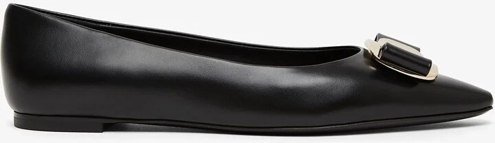 Zea black leather ballerinas