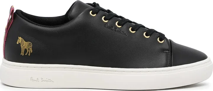 Zebra-Patch Lace-Up Sneakers