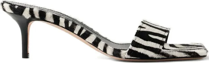 Zebra-Pattern Heeled Sandals