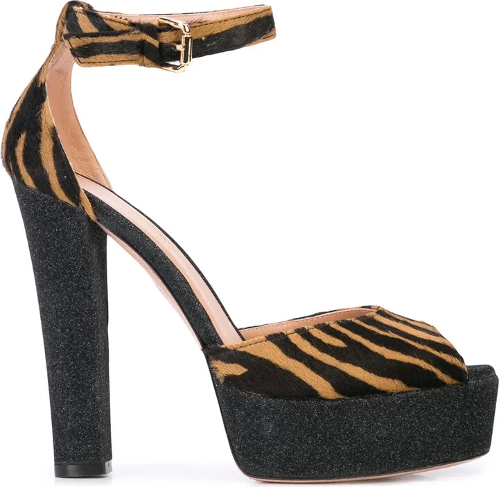 Zebra Platform Sandals