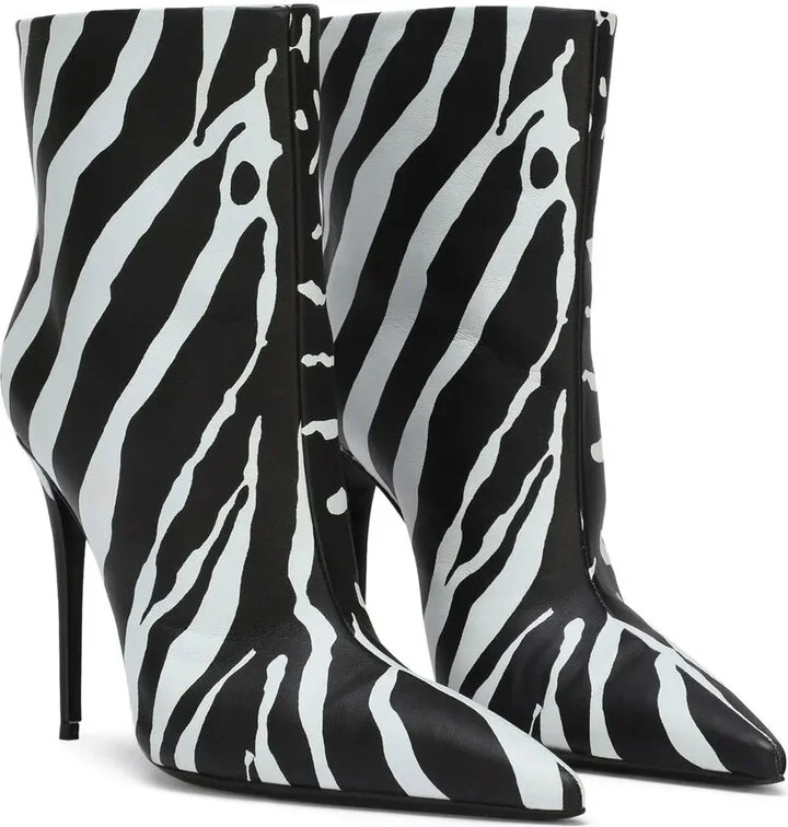 Zebra-Print Ankle Boots - Image 2