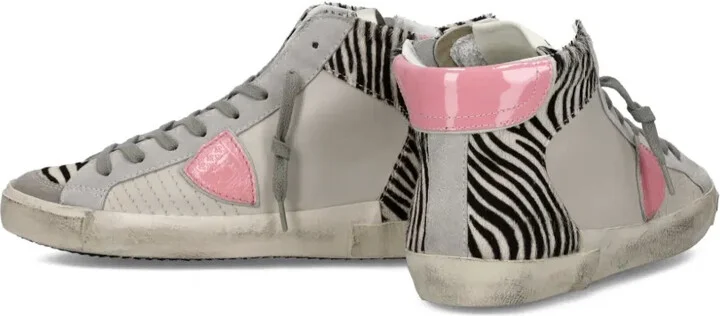 Zebra-Print Leather High-Top Trainers - Image 3