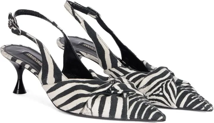 Zebra-Print Slingback Pumps - Image 2