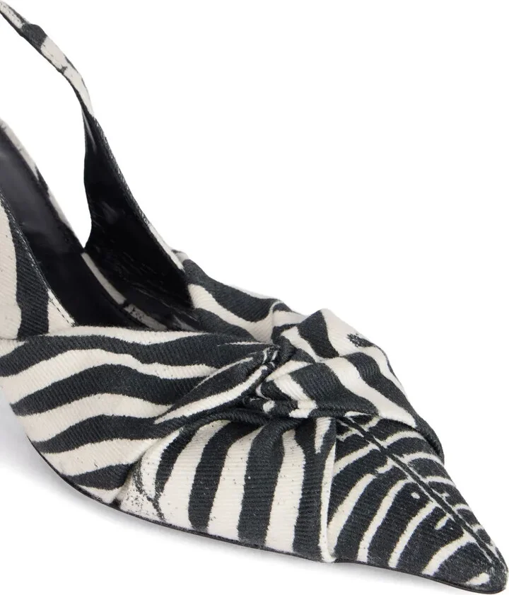 Zebra-Print Slingback Pumps - Image 5
