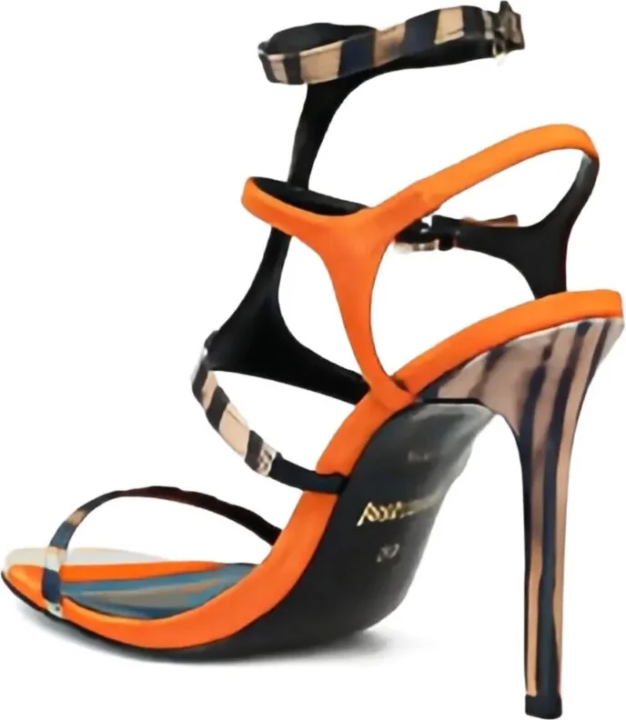 Zebra-Print Stiletto Sandals - Image 3