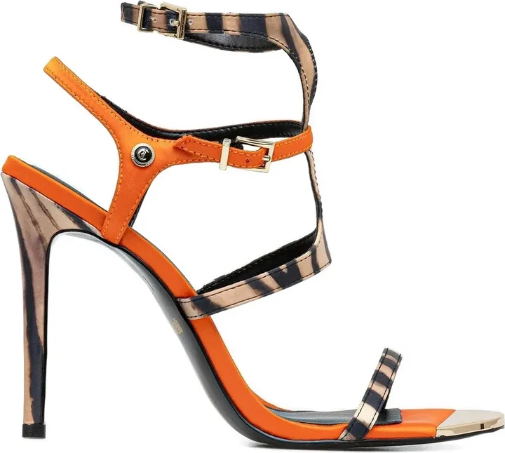 Zebra-Print Stiletto Sandals