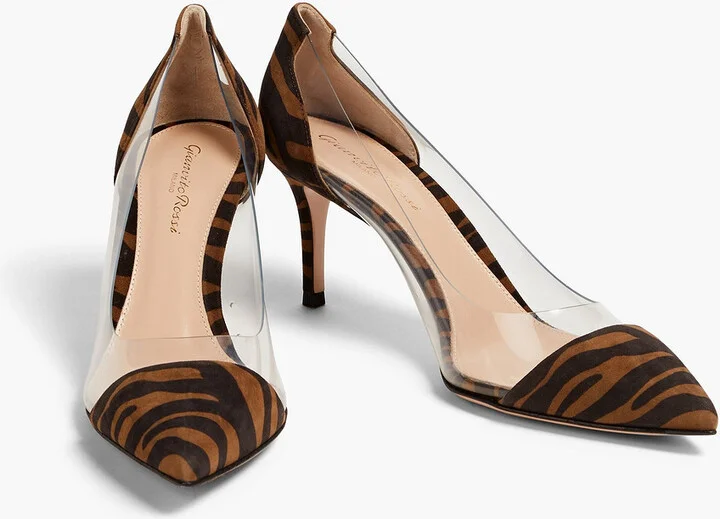 Zebra-print suede and PVC pumps - Image 2