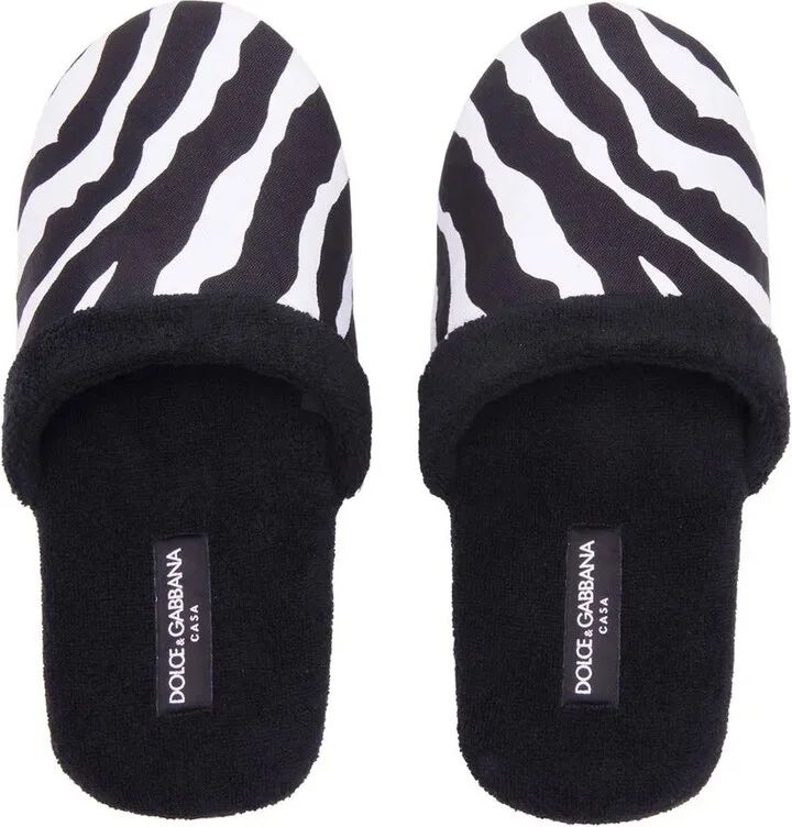 Zebra-Print Terry-Cloth Slippers - Image 4