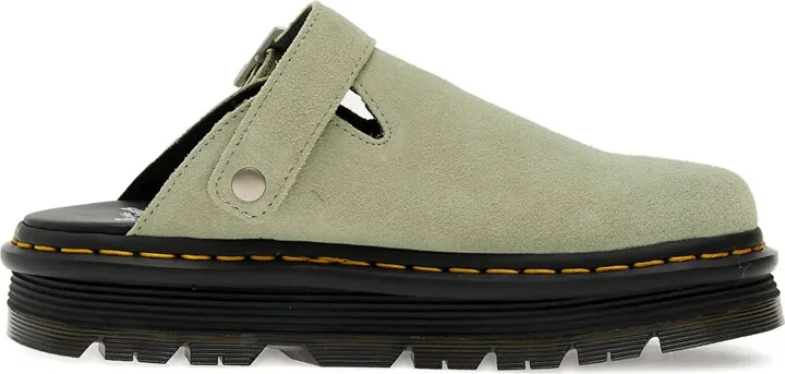 ZebZag buckle-fastening platform flat mules