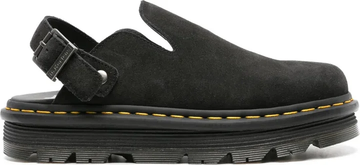 Zebzag suede mules