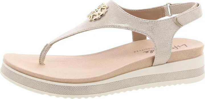 Zeeta Womens Metallic Open Toe Ankle Strap