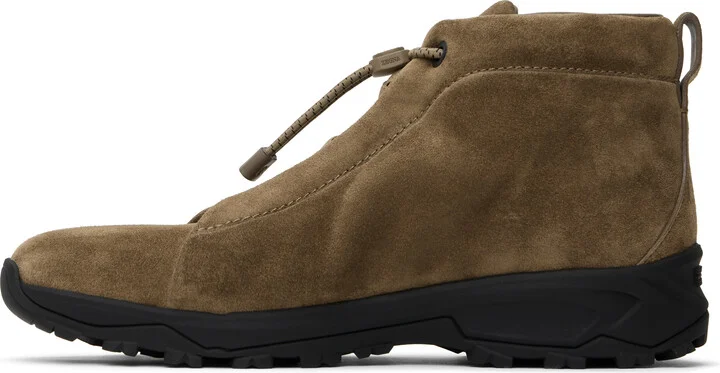 ZEGNA Beige Triple Stitch Vetta High-Top Sneakers - Image 3