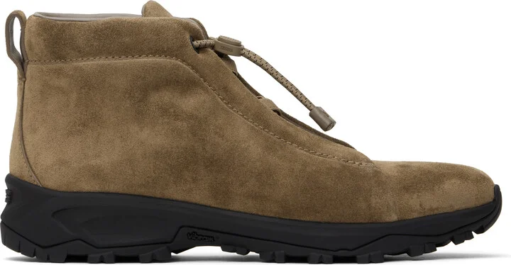 ZEGNA Beige Triple Stitch Vetta High-Top Sneakers