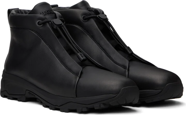ZEGNA Black Triple Stitch High-Top Sneakers - Image 4