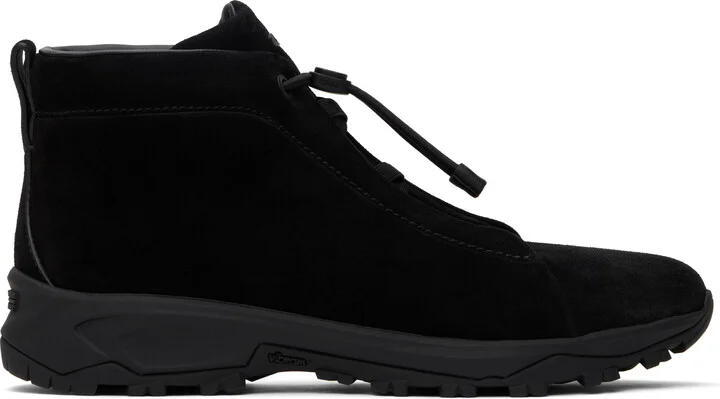 ZEGNA Black Triple Stitch Vetta High-Top Sneakers