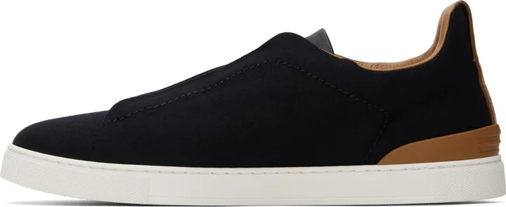 ZEGNA Black #UseTheExisting Wool Triple Stitch Sneakers - Image 3
