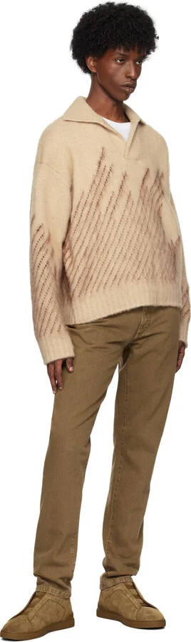 ZEGNA Brown Suede Triple Stitch Sneakers - Image 5
