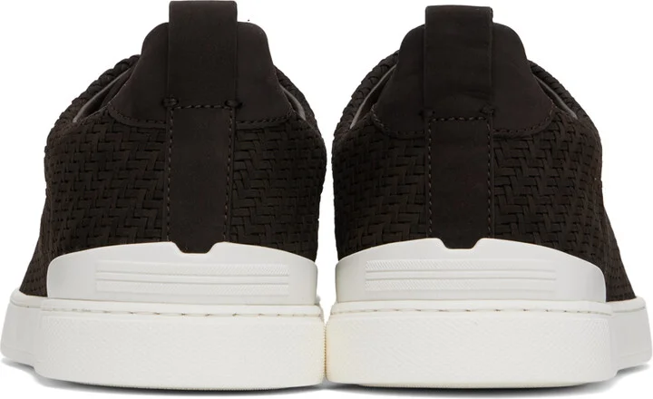 ZEGNA Brown Triple Stitch Sneakers - Image 2
