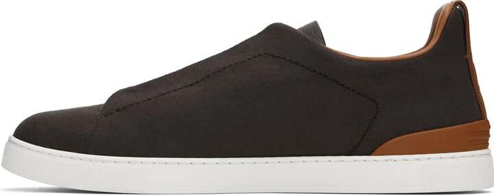 ZEGNA Brown #UseTheExisting Triple Stitch Sneakers - Image 3