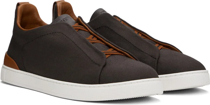 ZEGNA Brown #UseTheExisting Triple Stitch Sneakers - Image 4