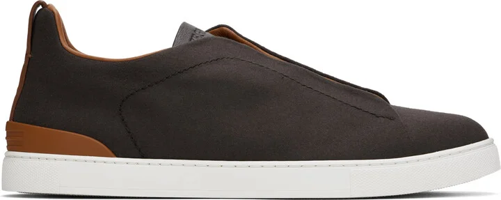 ZEGNA Brown #UseTheExisting Triple Stitch Sneakers