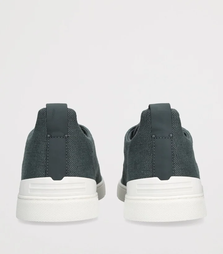 Zegna Cotton-Linen Triple Stitch Sneakers - Image 2